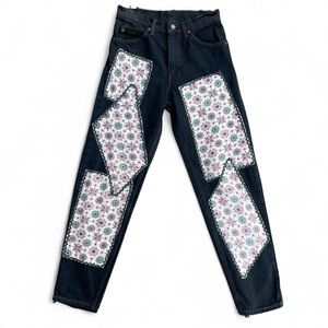 Handmade Upcycled Patchwork Black Jeans